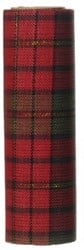 Decostof Tafelloper Tartan rood-groen smalle ruit polyester Dessin A  200cm x 14.5cm