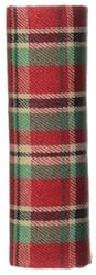 Decostof Tafelloper Tartan rood-groen streep ruit polyester Dessin B  200cm x 14.5cm