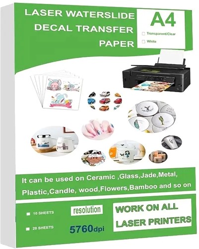 Laser Transferpapier voor Kaarsen, Glas & Hout / 10 vellen kan ook op bloemen etc