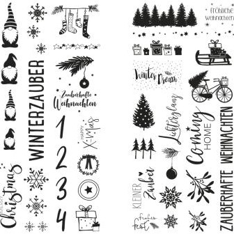 Transferfolie Winter Christmas voor kaarsen set van 2 vellen excl decoraties