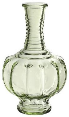 Gekleurd glazen flesje Trevi Soft green 9*15cm / stuk Pompoenvaasje
