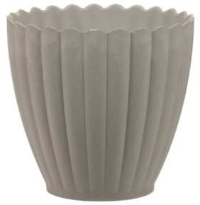 Pot met ribbels 11*10.5 cm kunststof bloempot