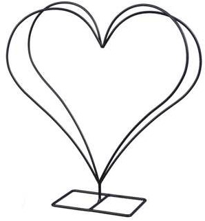 Metalen frame Hart, 3d op voet 43x45 cm/ st Metalen frame hart 3d