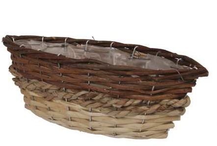 Mand Wilgentenen pampas tricolor naturel 31x11x10cm mooie ondergrond