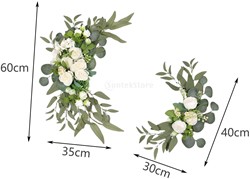 Arrangement Toef van Zijdebloemen voor oa Bloemenboog, Backdrop, Welkomstbord.WIT set van 2 Wit