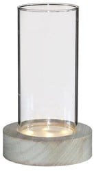 Actie Led VAAS  Windlicht met verlichting dia Ø8.5 h.17 cm hoog stolp met LED excl decoratie
