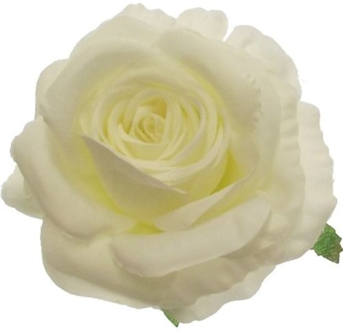 Zijde Rozen SINGLE ROSE FLOWER HEAD IVORY X 12 st Goedkoopje ROSE FLOWER HEAD
